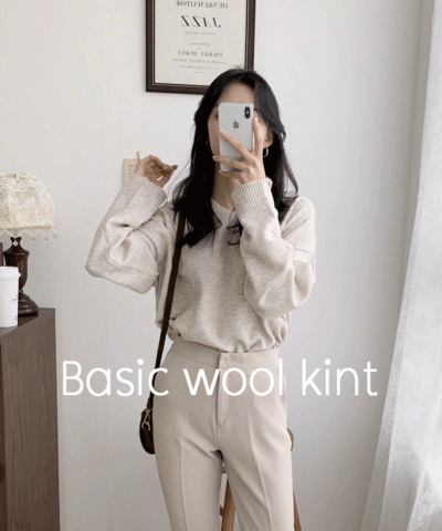 wool10 리얼 울 브이넥 니트 -8col [기획]