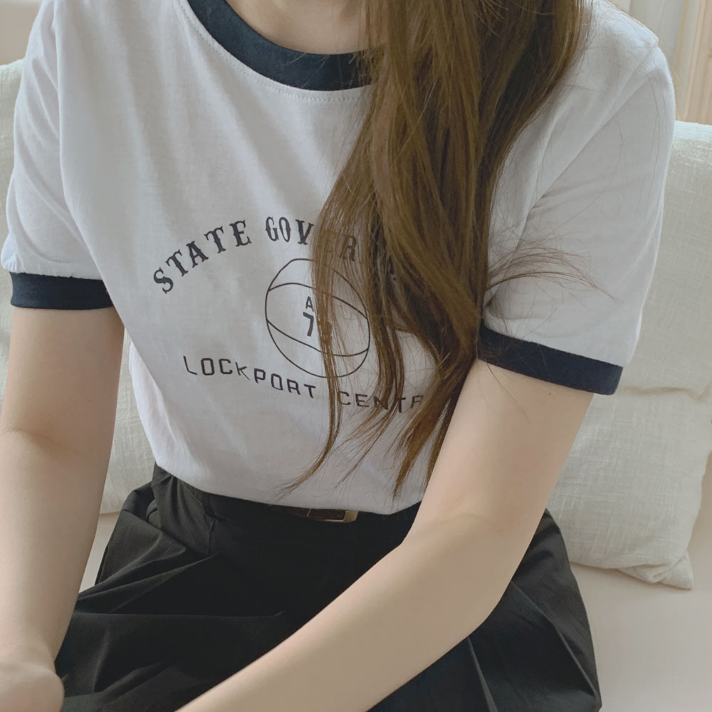 반팔 티셔츠 모델 착용 이미지-S1L12